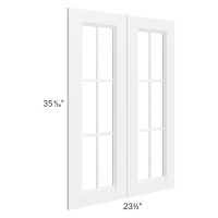 Dakota White 24x36 Mullion Glass Doors Only with Glass Included