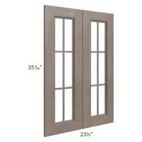Providence Natural Grey 24x36 Mullion Glass Doors Only with Glass Included