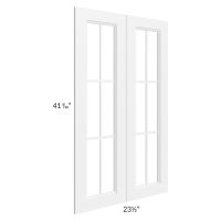 Dakota White 24x42 Mullion Glass Doors Only with Glass Included