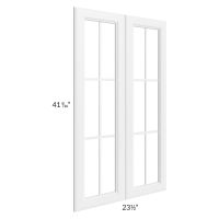 Regency White 24x42 Mullion Glass Doors Only with Glass Included