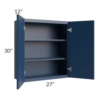 Portland Navy Blue 27x30 Wall Cabinet