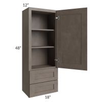 Natural Grey Shaker 18x48 Wall Cabinet With Drawers