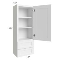 Providence White 18x48 Wall Cabinet With Drawers