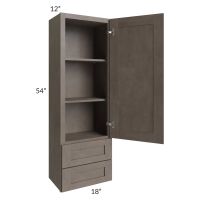 Natural Grey Shaker 18x54 Wall Cabinet With Drawers