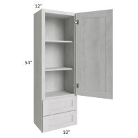 Heather Grey Shaker 18x54 Wall Cabinet With Drawers
