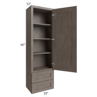 Natural Grey Shaker 18x60 Wall Cabinet With Drawers