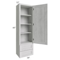 Heather Grey Shaker 18x60 Wall Cabinet With Drawers