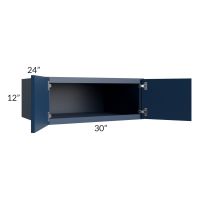 Portland Navy Blue 30x12x24 Wall Cabinet 