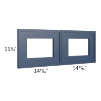 Portland Navy Blue 30x12 Glass Doors Only with Glass Included 