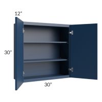 Portland Navy Blue 30x30 Wall Cabinet 