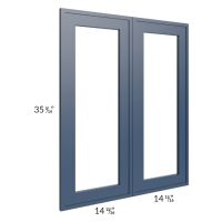 Portland Navy Blue 30x36 Glass Door Only with Glass Included 