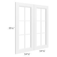 Dakota White 30x36 Mullion Glass Door Only with Glass Included