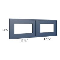 Portland Navy Blue 36x12 Glass Doors Only with Glass Included 