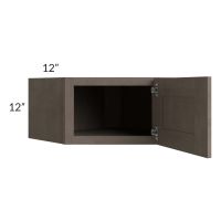 Natural Grey Shaker 24x12 Wall Diagonal Corner Cabinet