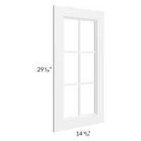 Dakota White 24x30 Wall Diagonal Corner Mullion Glass Door Only with Glass Included