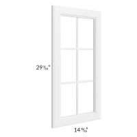 Regency White 24x30 Wall Diagonal Mullion Glass Door Only with Glass Included