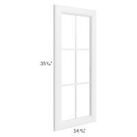 Regency White 24x36 Wall Diagonal Mullion Glass Door Only with Glass Included