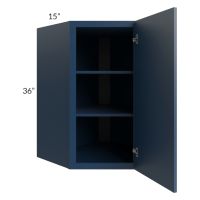 Portland Navy Blue 27x36x15 Wall Diagonal Corner Cabinet