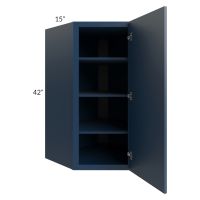 Portland Navy Blue 27x42x15 Wall Diagonal Corner Cabinet