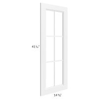 Signature Vanilla 27x42x15 Wall Diagonal Corner Mullion Glass Door Only with Glass Included