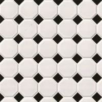 White And Black Matte Octagon Wall Tile