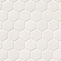 White Glossy 2 x 2 Hexagon Mosaic Wall Tile