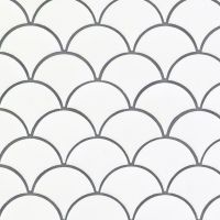 White Glossy Fish Scale Mosaic Wall Tile
