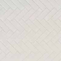 White Glossy Herringbone Mosaic Wall Tile
