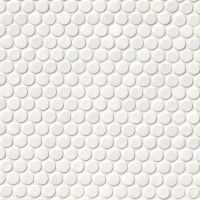White Glossy Penny Round Mosaic Tile