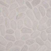 White Marble Pebbles Tumbled Pattern 10mm Wall Tile