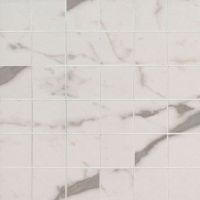 White Vena 2" x 2" Mosaic Ceramic Tile