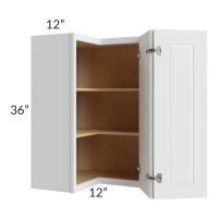 Southport White Shaker 24x36 Easy Reach Corner Wall Cabinet
