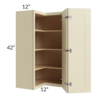 Casselton Ivory 24x42 Easy Reach Corner Wall Cabinet