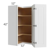 Southport White Shaker 24x42 Easy Reach Corner Wall Cabinet