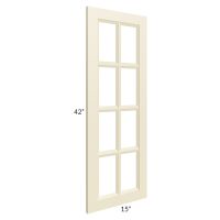 Casselton Ivory 15x42 Mullion Glass Door Only (can be used with a 24x42 corner cabinet) - Out of stock through June