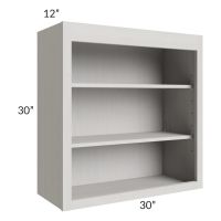 Midtown Light Grey Shaker 30x30 Wall Open Shelf Cabinet