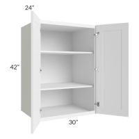 Frosted White Shaker 30x42x24 Split Pantry Wall Cabinet