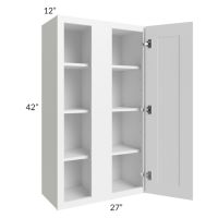 Frosted White Shaker 27x42 Blind Corner Wall Cabinet