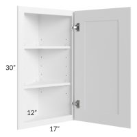 Frosted White Shaker 12x30 Wall End Angle Cabinet