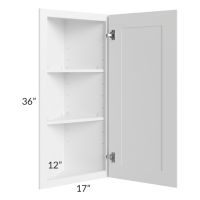 Frosted White Shaker 12x36 Wall End Angle Cabinet