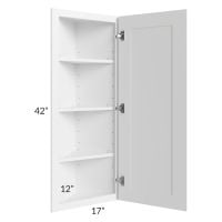 Frosted White Shaker 12x42 Wall End Angle Cabinet