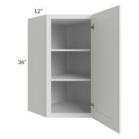 Frosted White Shaker 24x36 Diagonal Corner Wall Cabinet
