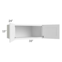 Frosted White Shaker 33x15x24 Refrigerator Wall Cabinet