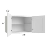 Frosted White Shaker 33x24x24 Refrigerator Wall Cabinet