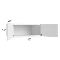 Frosted White Shaker 36x15x24 Refrigerator Wall Cabinet