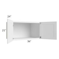Frosted White Shaker 36x21x24 Refrigerator Wall Cabinet