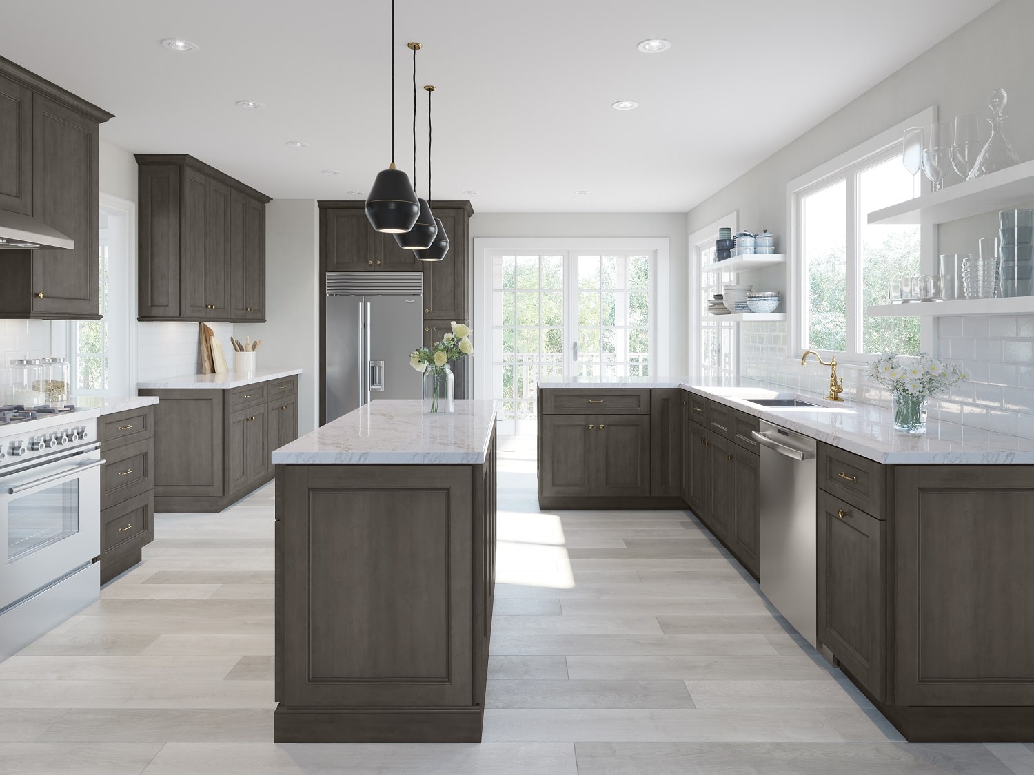 Providence Natural Grey Ready To Assemble Kitchen Cabinets The Rta Store